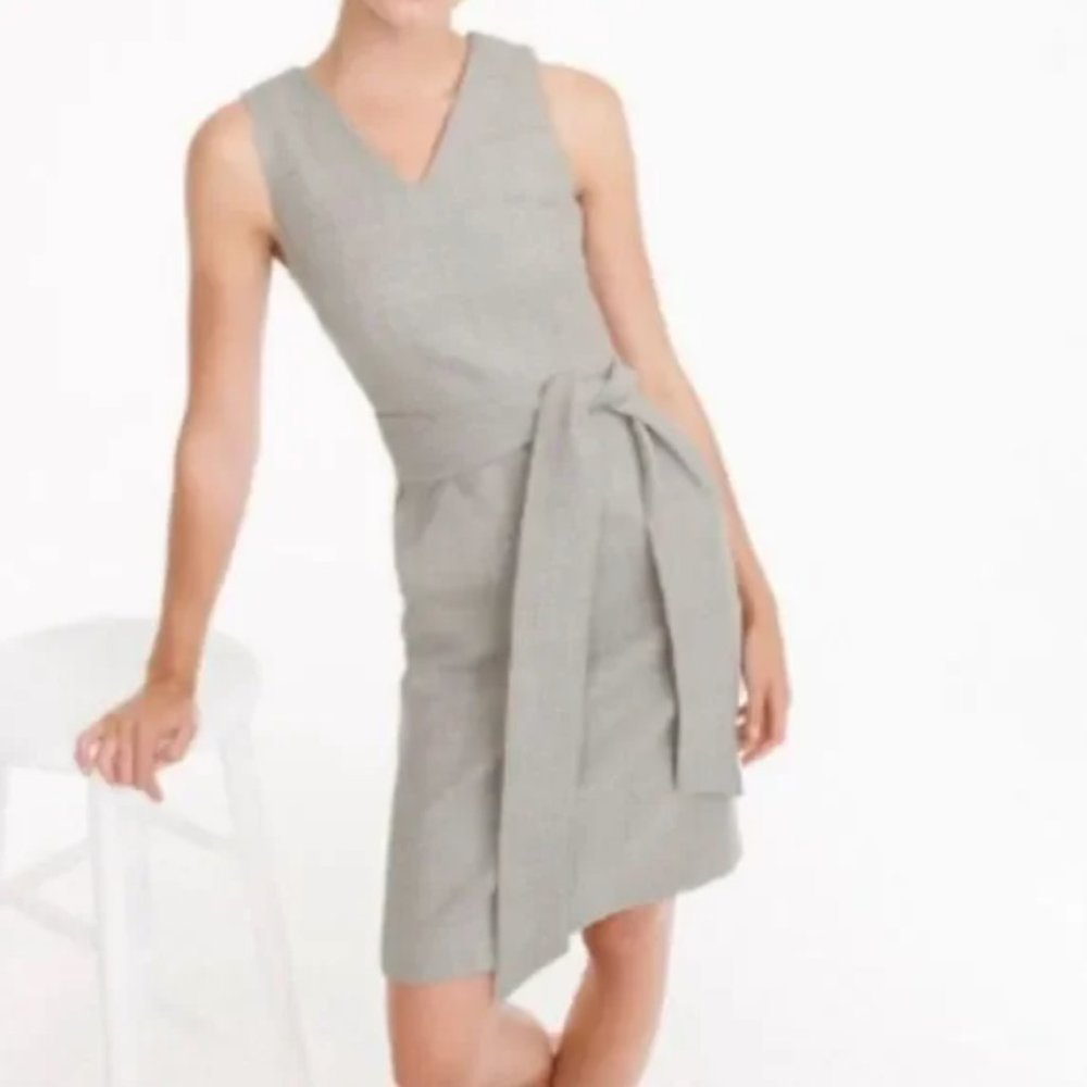 J. Crew 100% Double- Serge Wool‎ V-Neck Sheath Dress in Heather Dusk Size 16T